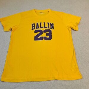 Mister Tee Mens Ballin 23 Graphic T-Shirt Yellow‎ Purple PB21-028 Size 3XL
